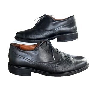 Bostonian Men Luxe Black Leather Cap Toe Oxfords Neolite 8W Dress Lace Tie EUC